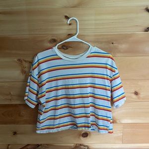 colorful striped crop top